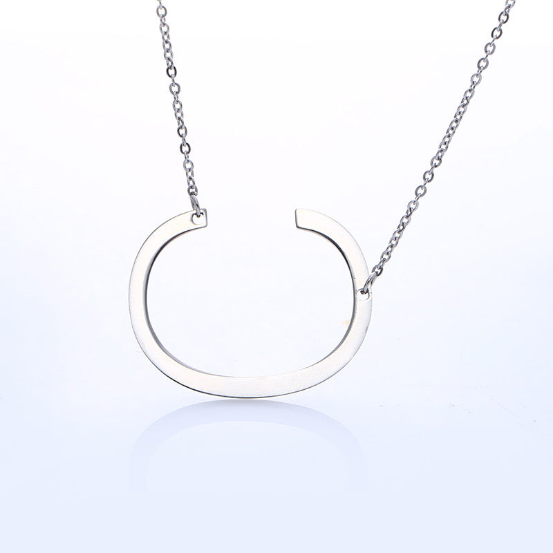 Personalized Elegance: Rose Gold Stainless Steel Initial Necklace