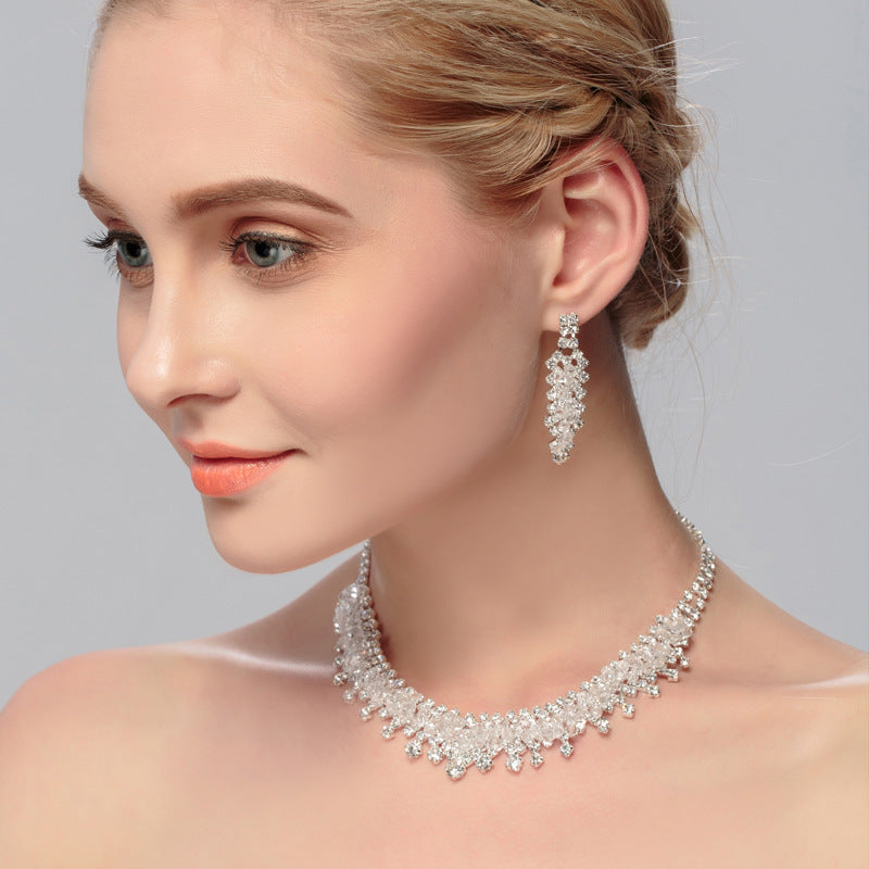 Royal Sparkle Tiara Set with Earrings and Necklace