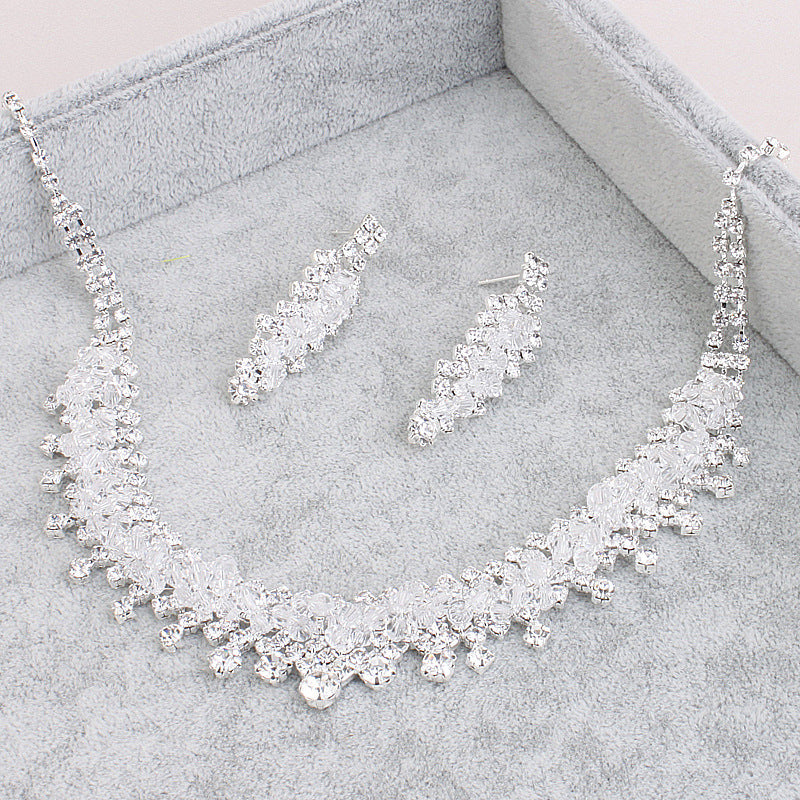 Royal Sparkle Tiara Set with Earrings and Necklace