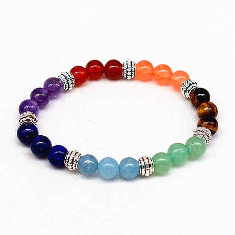 Seven Chakra Natural Stone Yoga Bracelet