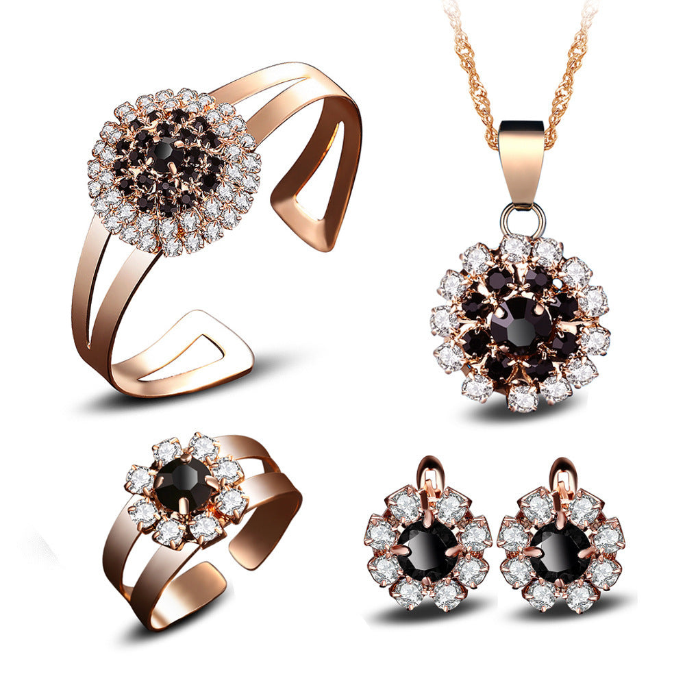 Enchanting Four-Piece Flower Jewelry Set