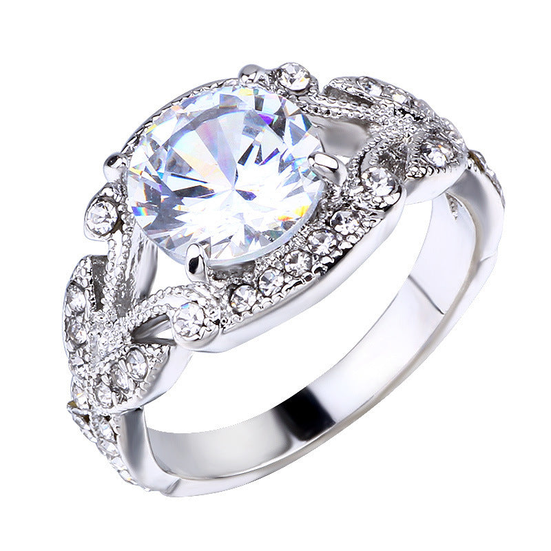 Tree Leaf Princess Engagement Ring