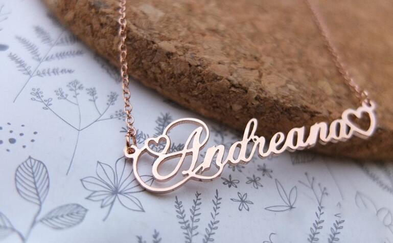 Custom Double Heart Name Necklace