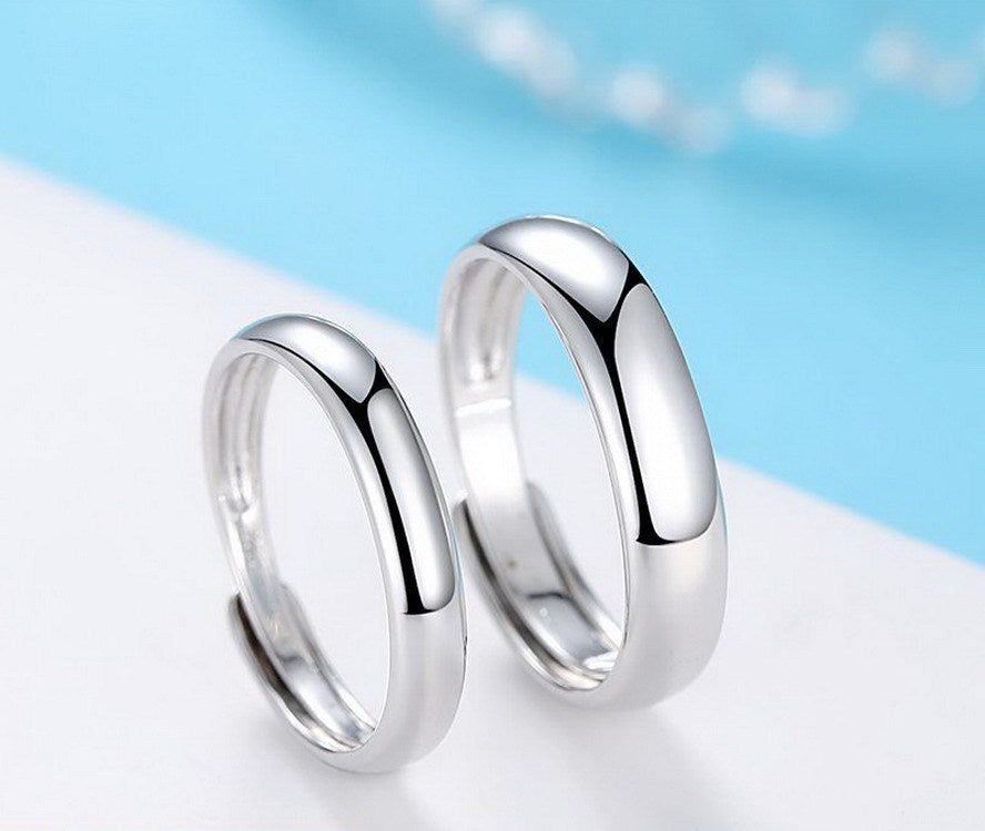 Glossy Simple Men's Silver Ring - Pure S990 Sterling Silver