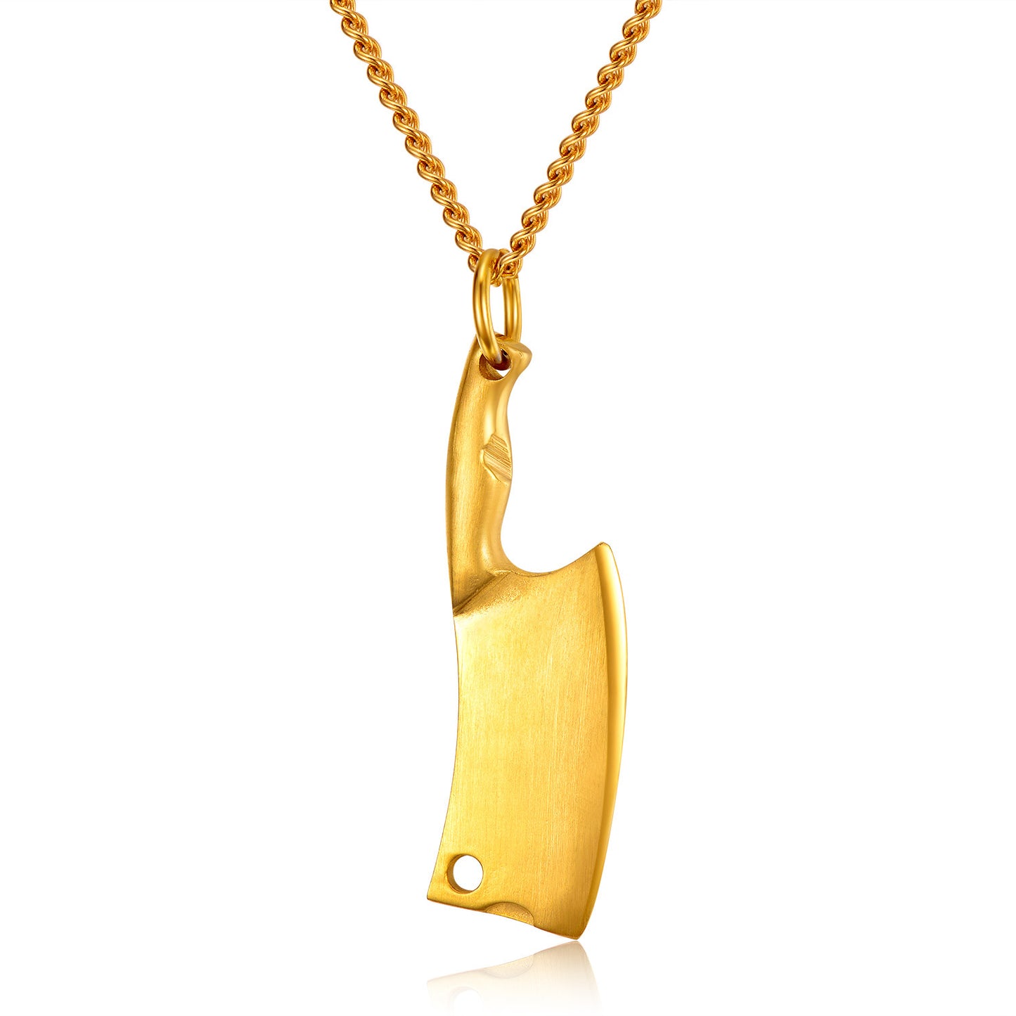 Men's Colorful Titanium Steel Butcher Knife Pendant Necklace