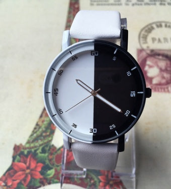 Contemporary Black & White Quartz Watch