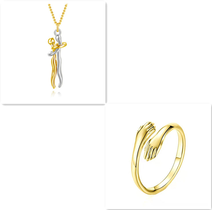 Love Hug Necklace - Unisex Couple Jewelry Simple Clavicle Chain