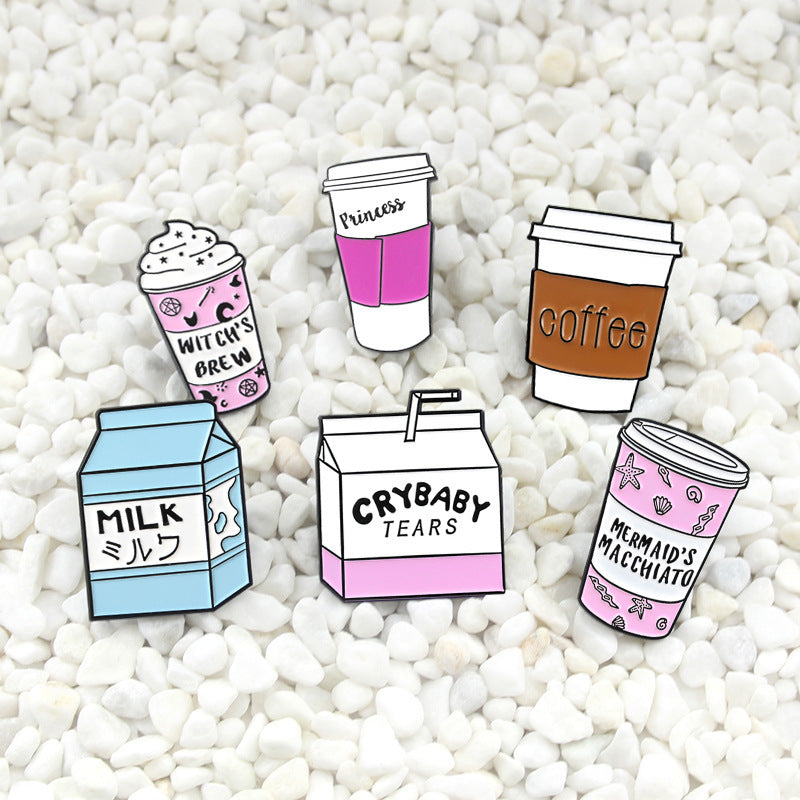 Playful Beverage Drink Brooches