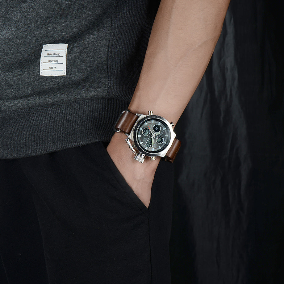 Luxury Analog-Digital LED Sports Watch for Men