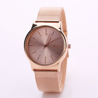 Classic Gold Quartz Stainless Steel Women's Wrist Watch