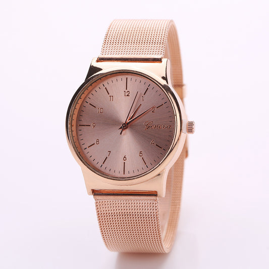 Classic Gold Quartz Stainless Steel Women's Wrist Watch