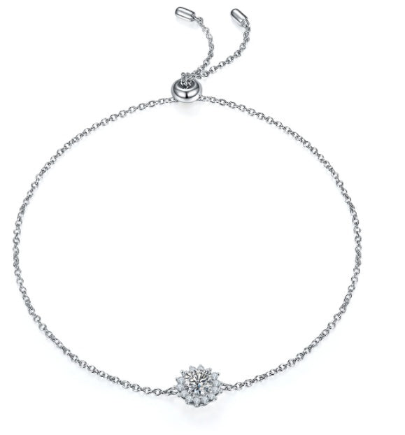 Dazzling 925 Silver Moissanite Three-Piece Jewelry Set