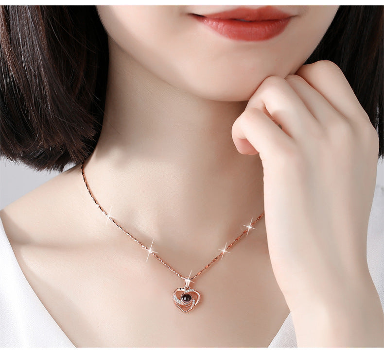 Romantic Photo Projection Heart Necklace
