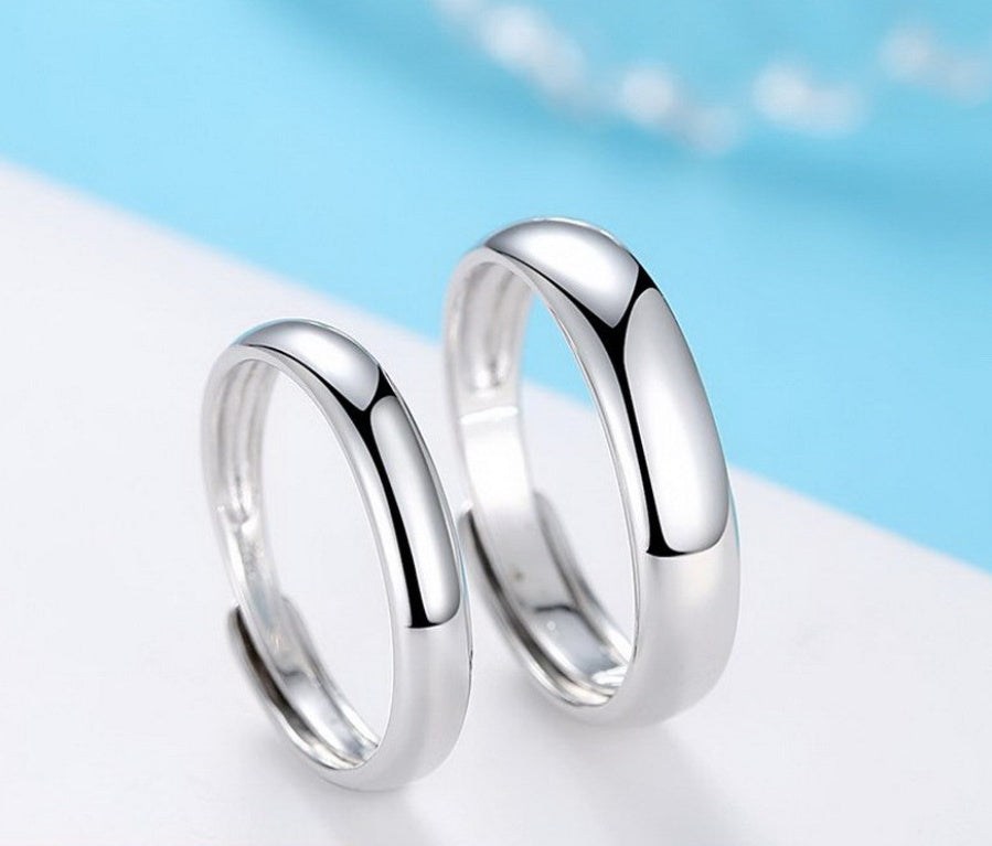 Glossy Simple Men's Silver Ring - Pure S990 Sterling Silver