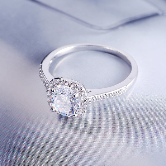 Square Cubic Zirconia Wedding Ring