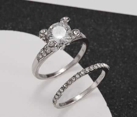 Double Stackable Zirconia Ring Set