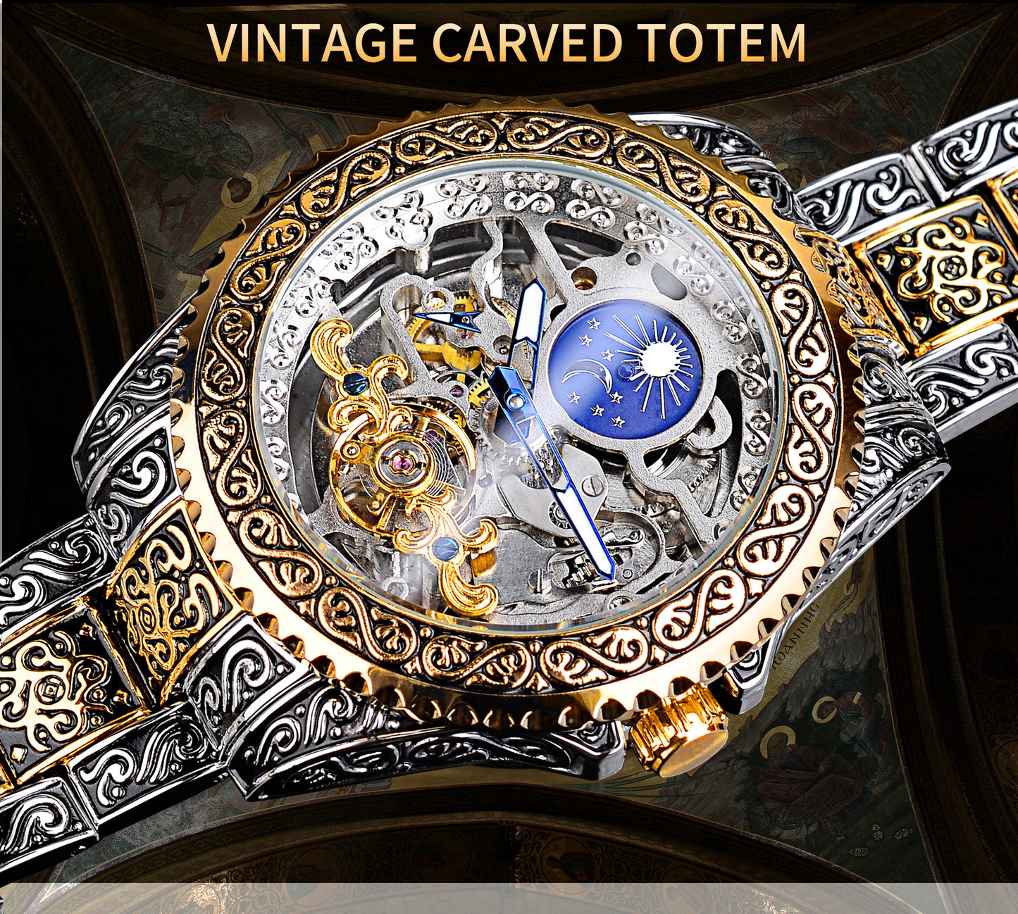 Skeleton Carved Tourbillon Mechanical Watch