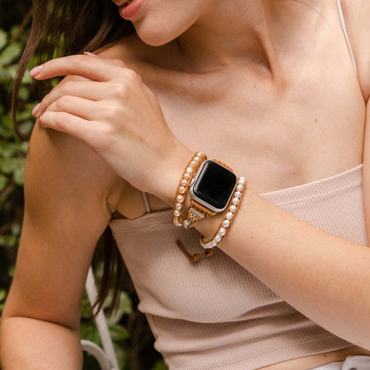Handcrafted Pearl Watch Strap for Apple Watch