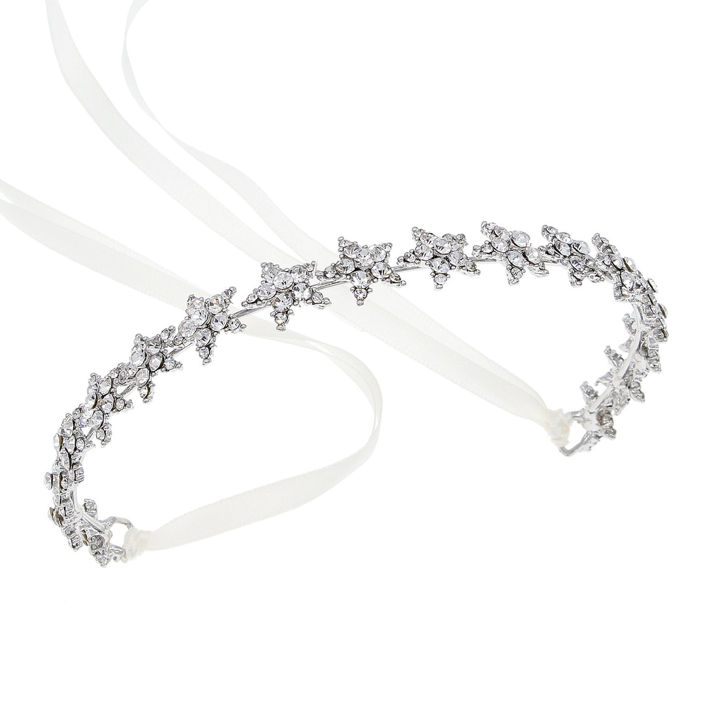 Elegant Silver Bridal Crown Headband