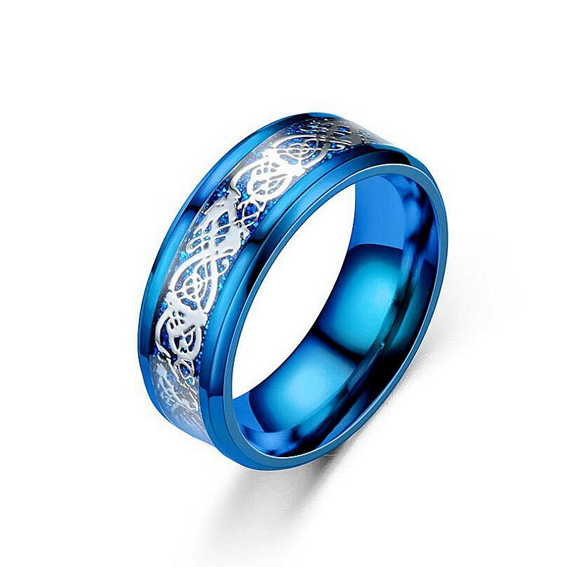 Men's Stainless Steel Dragon Pattern Ring