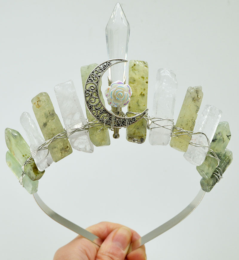 Enchanted Bloom Natural Crystal Hair Crown
