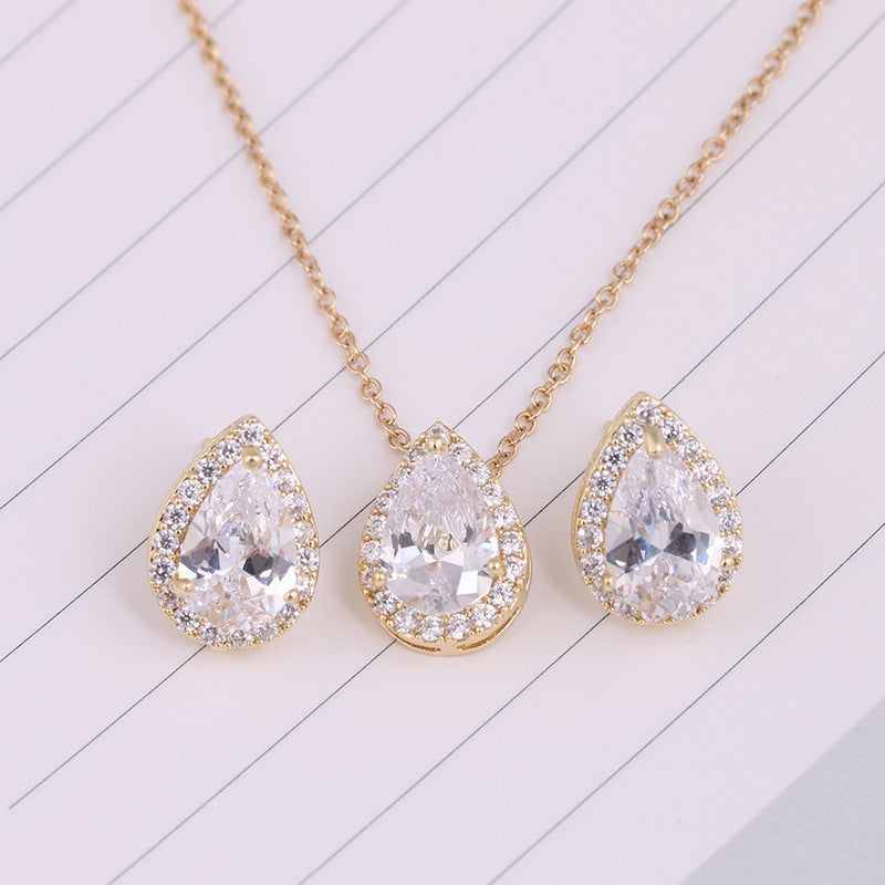 Water Drop Gemstone Jewelry Set