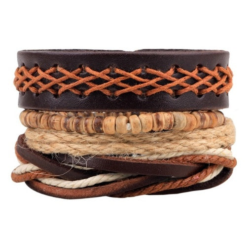 Artisan Leather Multilayer Bracelet