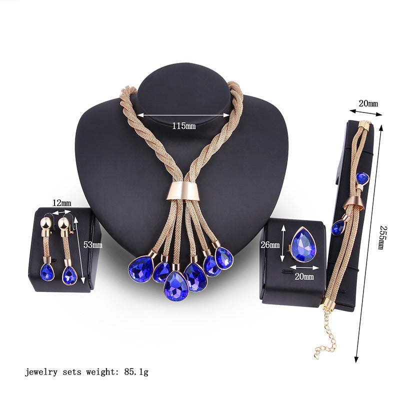 Exquisite Four-Piece Gilded Jewelry Set