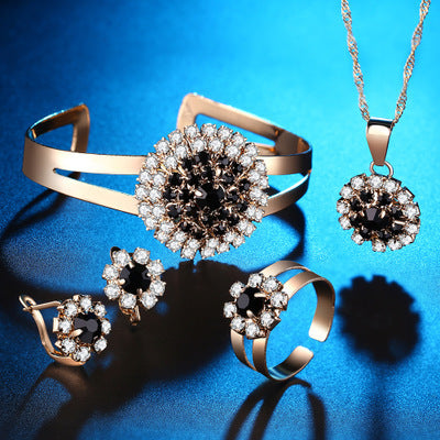 Enchanting Four-Piece Flower Jewelry Set
