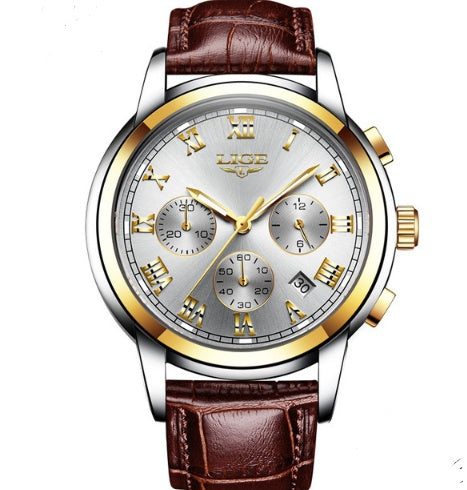 Men's Leather Casual Sport Watch