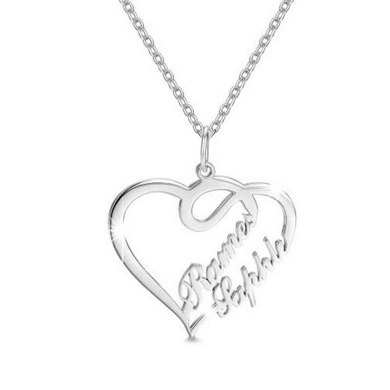 Custom Heart-Shaped Letter Necklace