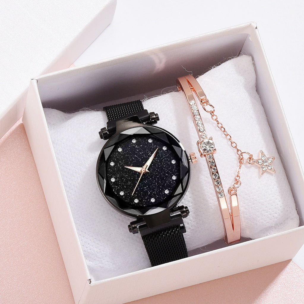 Celestial Charm Magnetic Bracelet Watch Set