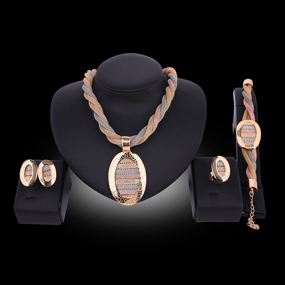 Four-piece Necklace Earrings And Bracelets