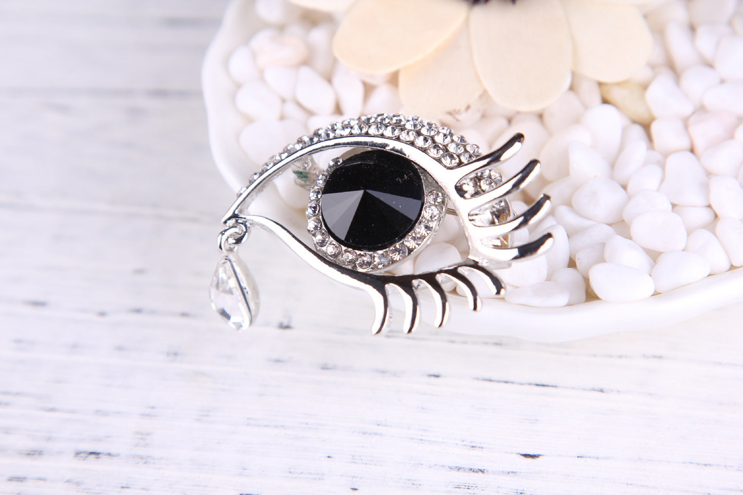 Diamond Eye Teardrop Brooch