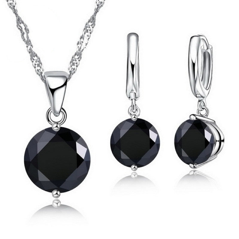 Sterling Silver Plated Austrian Crystal Jewelry Set