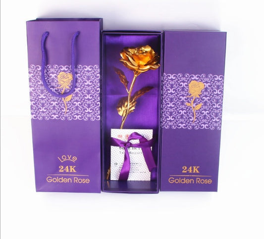 Exquisite 24K Gold Foil Plated Rose with Gift Box