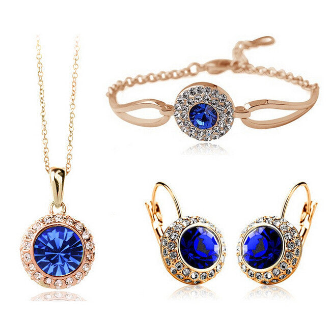 Sparkling Deep Blue Crystal Ensemble