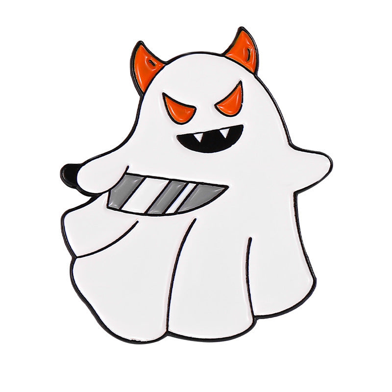 Creative Halloween Pumpkin Head Ghost Brooch