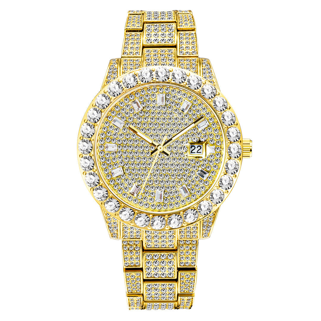 Luxurious Large Dial Full Diamond Watch