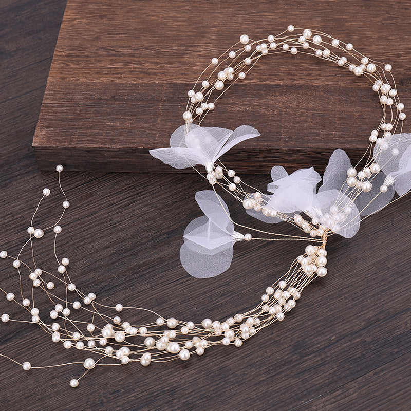 Ethereal Pearl and Beaded Bridal Hairband