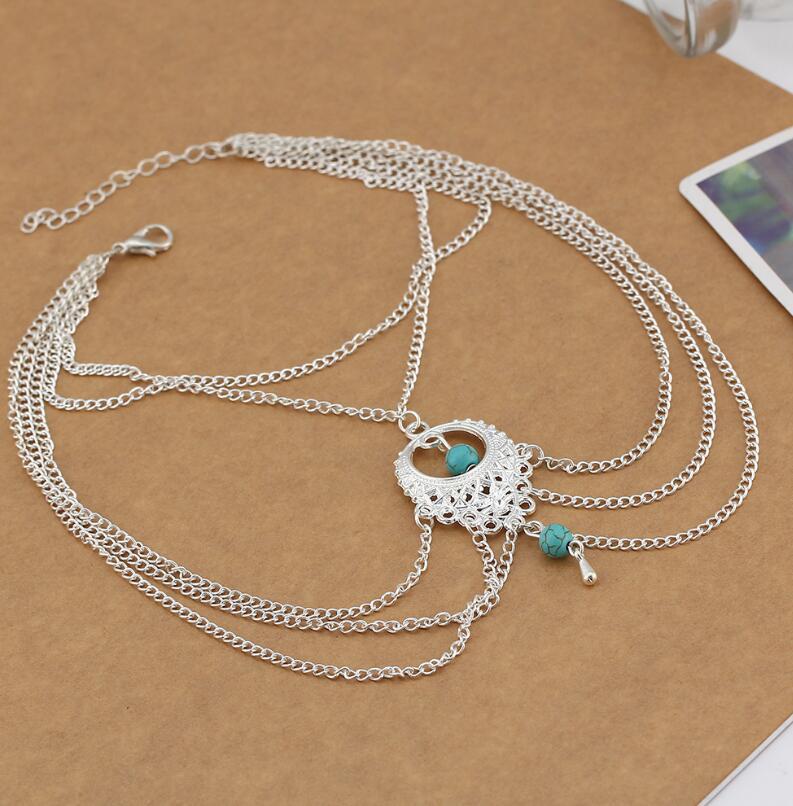 Bohemian Punk Vintage Multi-Layered Tassel Turquoise Anklet