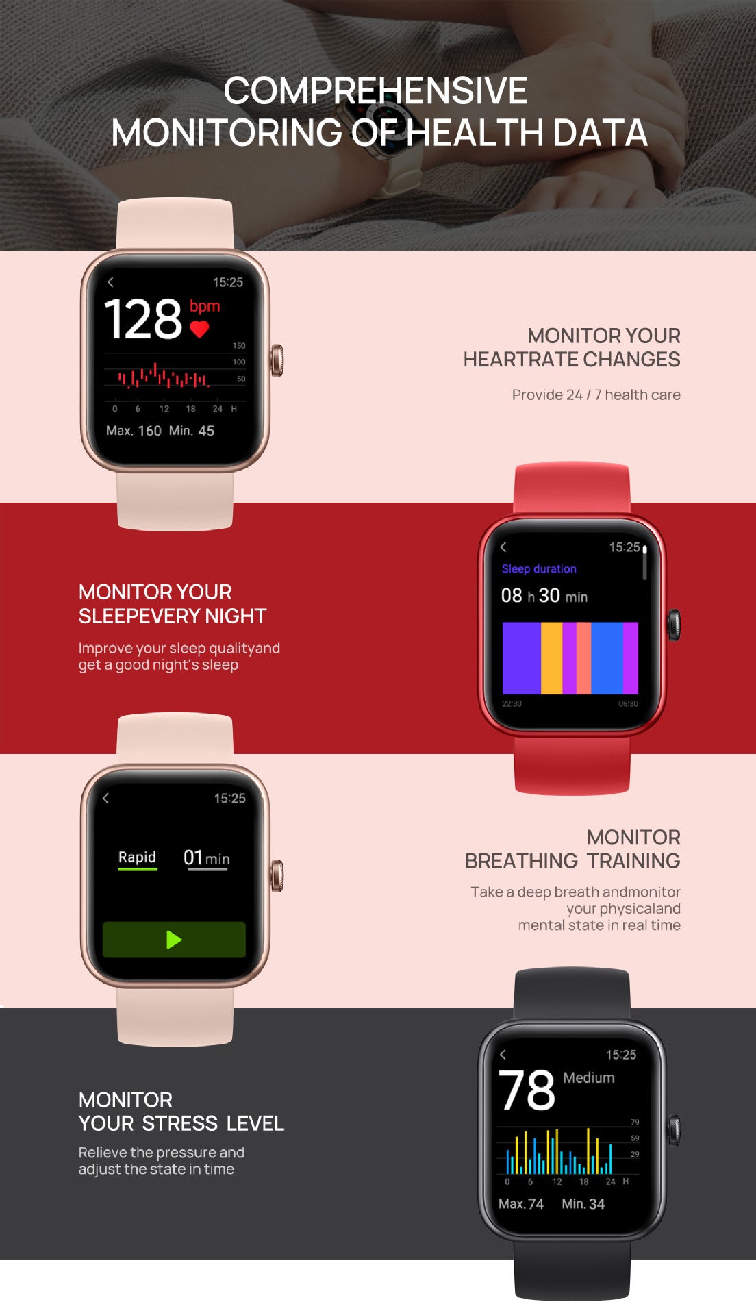1.69-Inch Smart Watch: Multi-Sport Modes & Extended Battery Life
