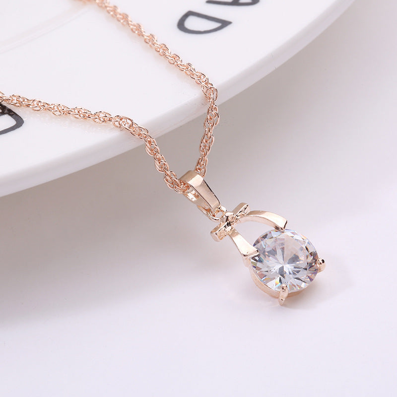 Glistening Bowknot Pendant Set