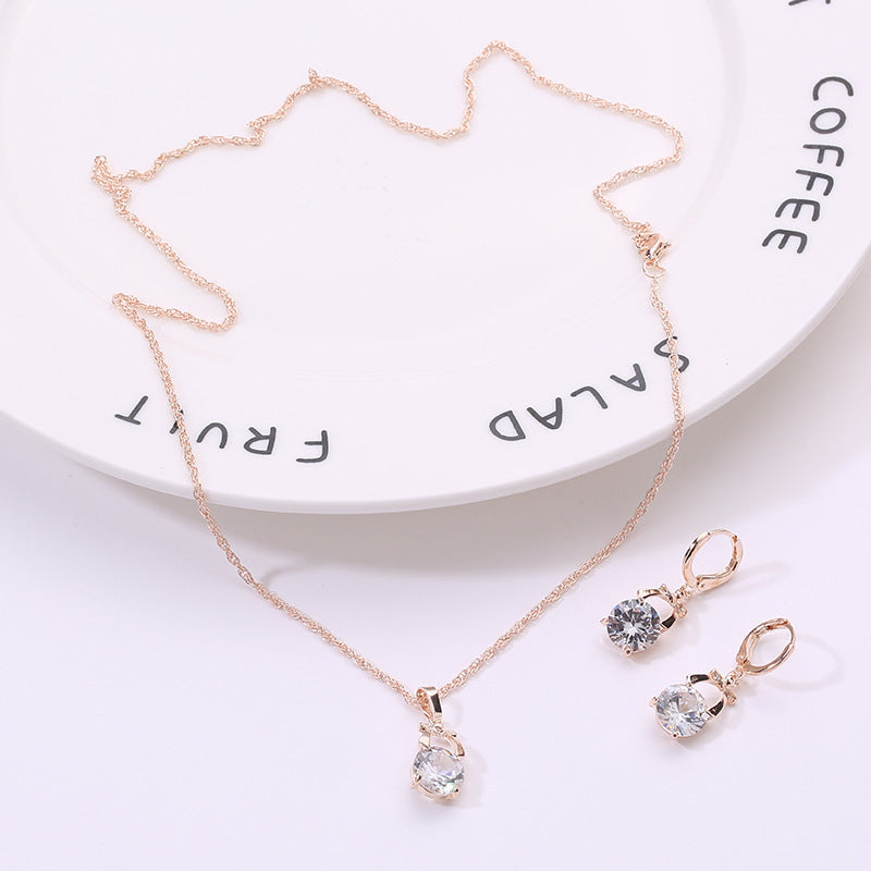 Glistening Bowknot Pendant Set