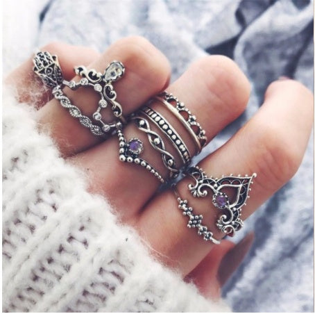 Gold Boho & Vintage Stackable Ring Set