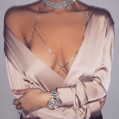 Dazzling Rhinestone Body Chain Necklace for Women