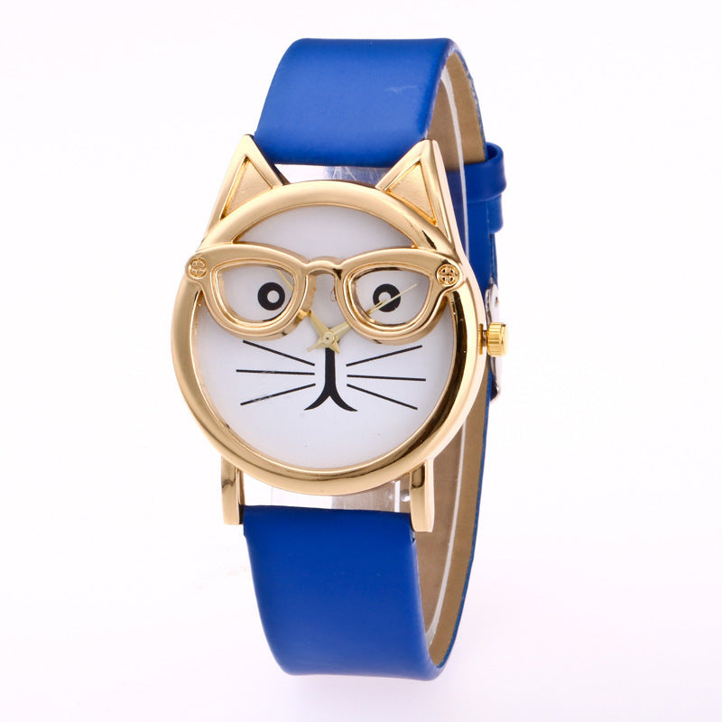 Adorable Cartoon Cat Face Children's Watch