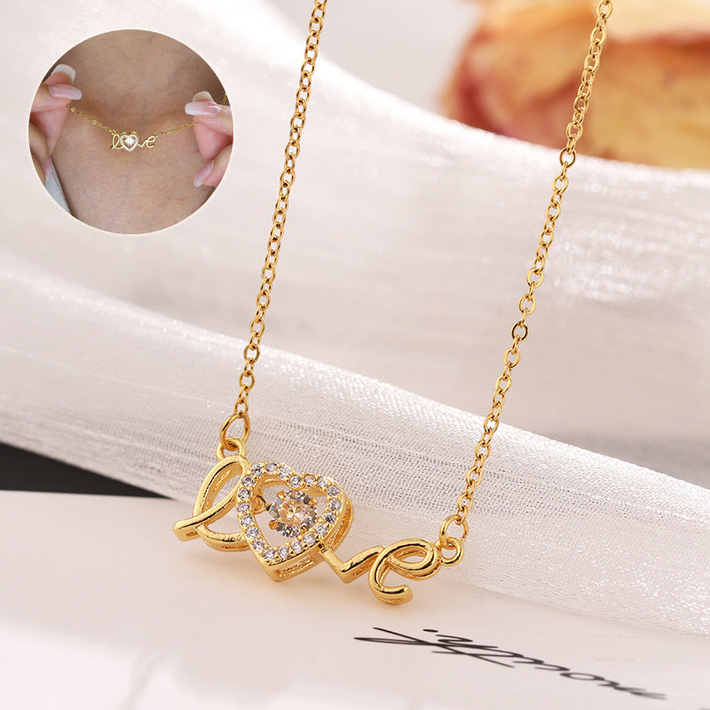 Elegant Love Letter Titanium Steel Necklace
