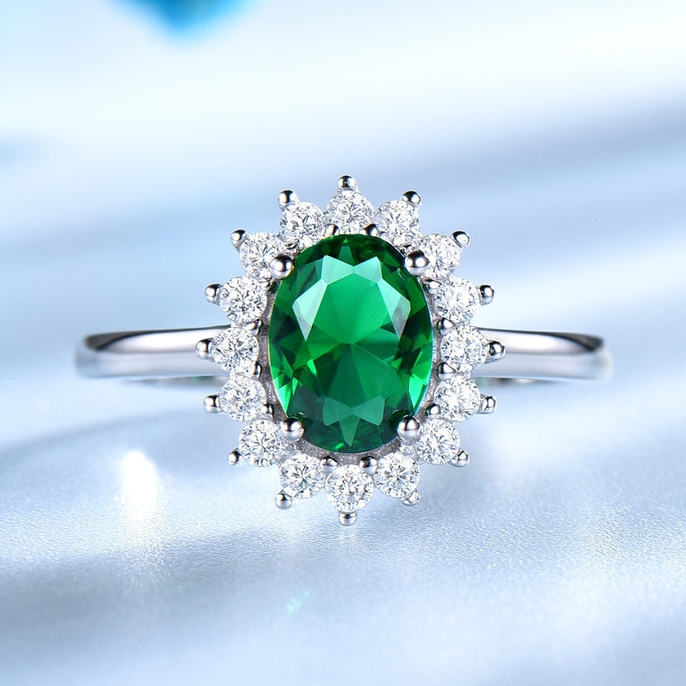 Tricolor Gemstone Floral Ring