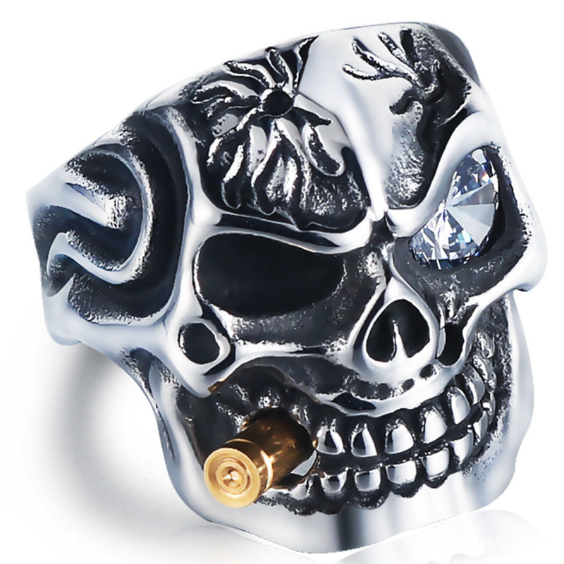 Men's Punk Skull Titanium Steel Ring